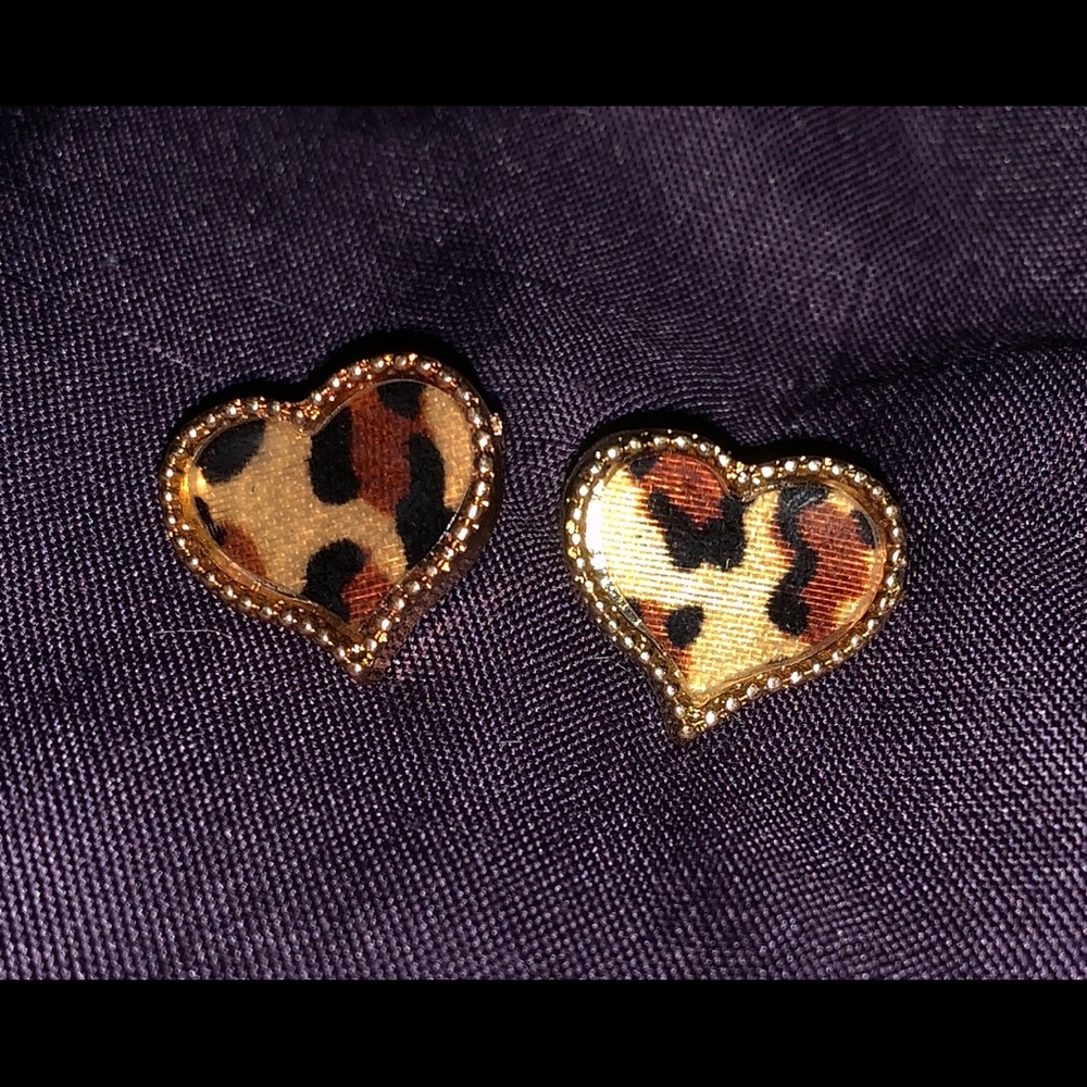 Leopard Heart Earrings